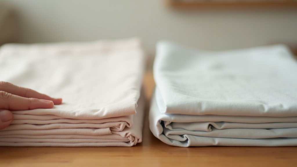 Comparing two sheet fabric textures to check durability before washing