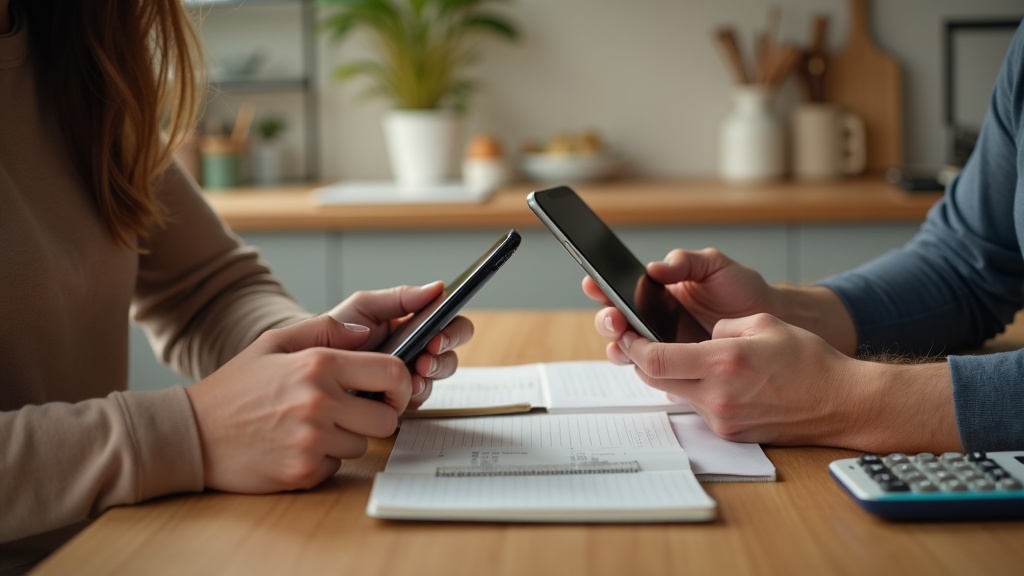 Two smartphones being compared side by side to evaluate phone plan data needs