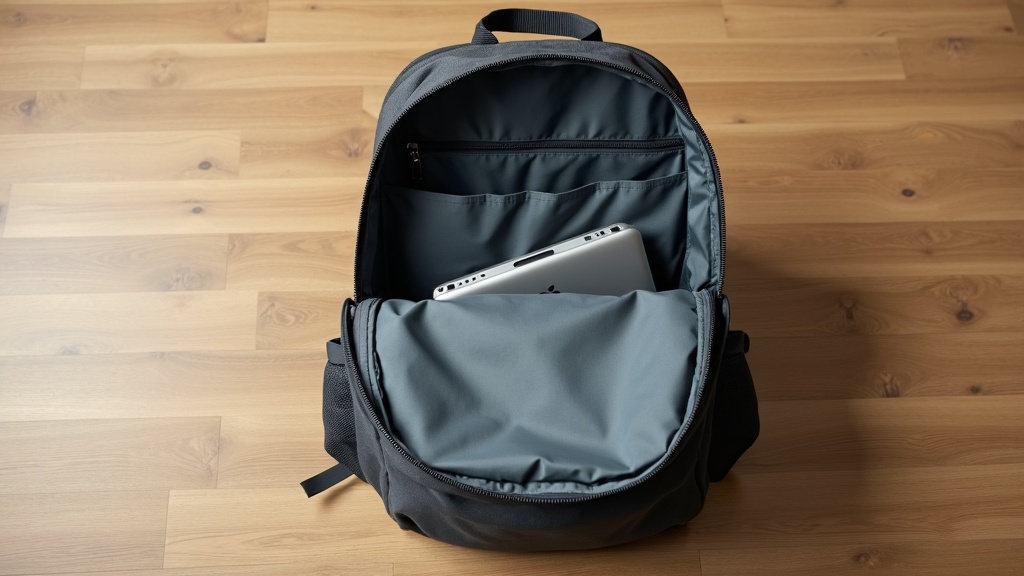 Person checking the fit and straps of a backpack for daily use