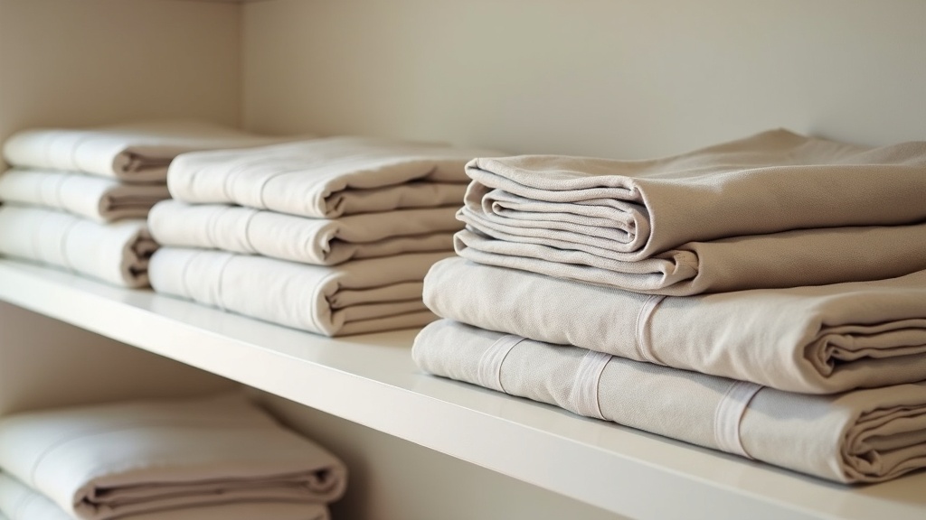 Folded bedding fabrics arranged to compare durability and weave for a guide on bedding that holds up to washing