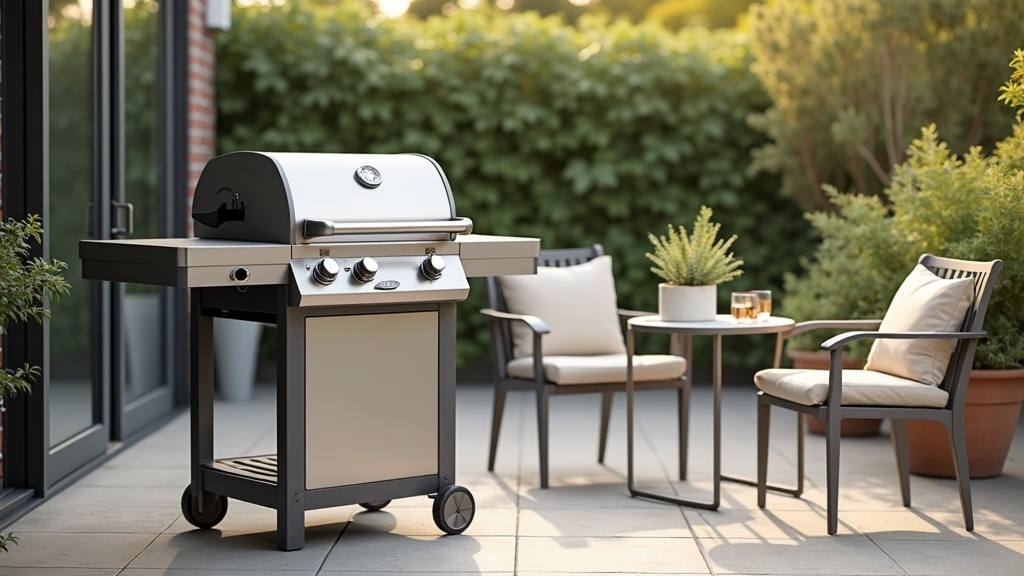 Best time of year to buy a grill shown with an outdoor patio grill setup