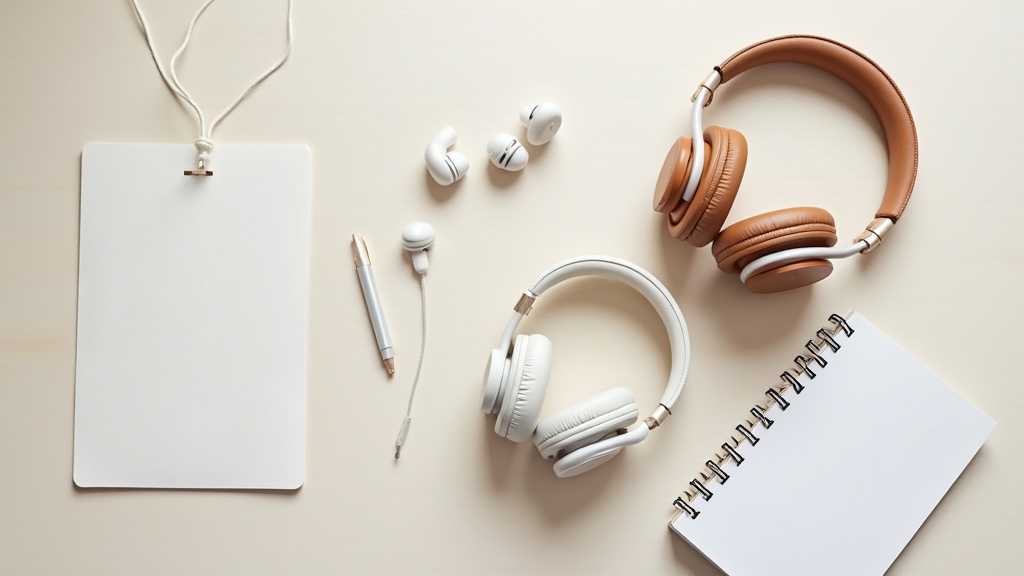 Two pairs of headphones being compared on a table to illustrate choosing headphones by specs