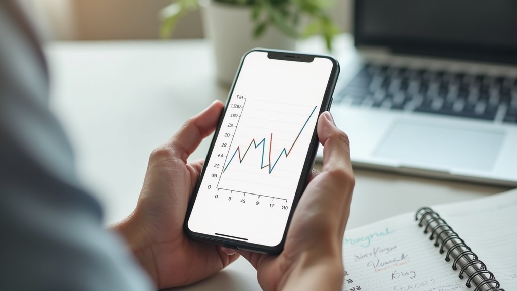 Person checking a price-tracking tool showing a blank price history graph on a smartphone