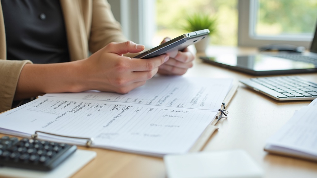 Person preparing to negotiate a better rate on an existing bill by phone at a home desk