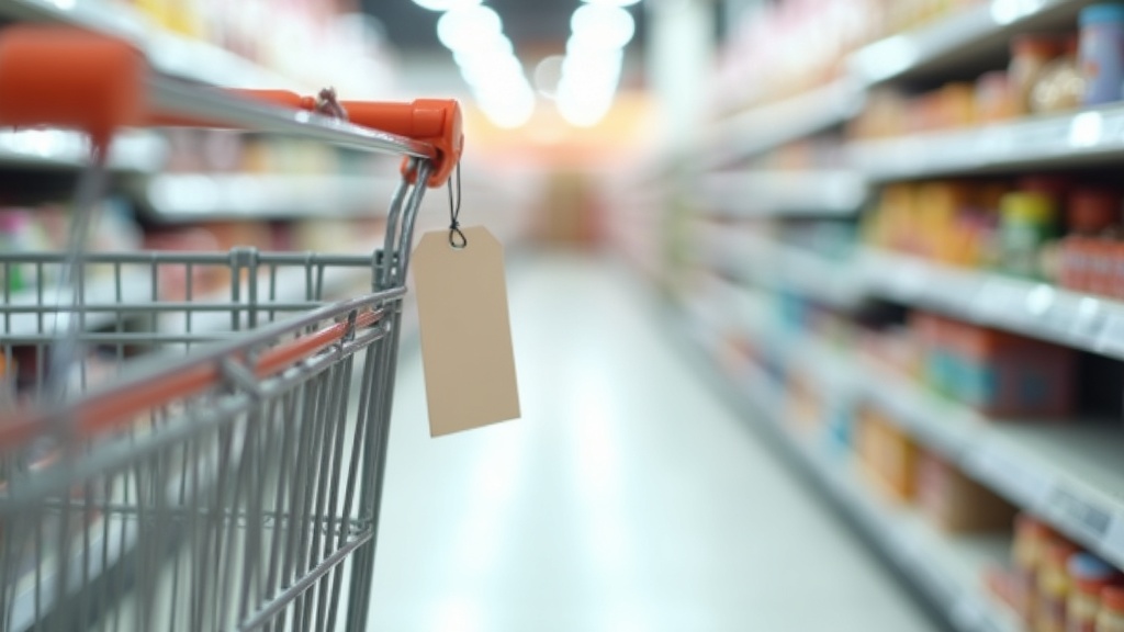 Shopping cart with a blank price tag illustrating how to tell if a sale price is a good deal