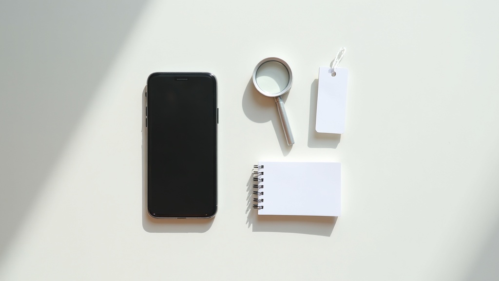 Used smartphone being inspected before purchase on a neutral background