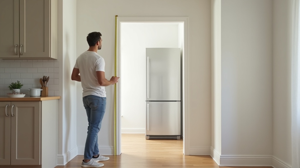 Measuring kitchen space before buying a refrigerator size