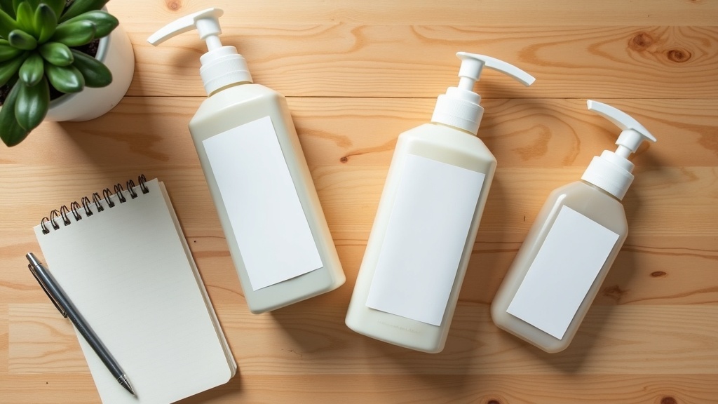 Comparing store brand and name brand household products with blank labels on a table